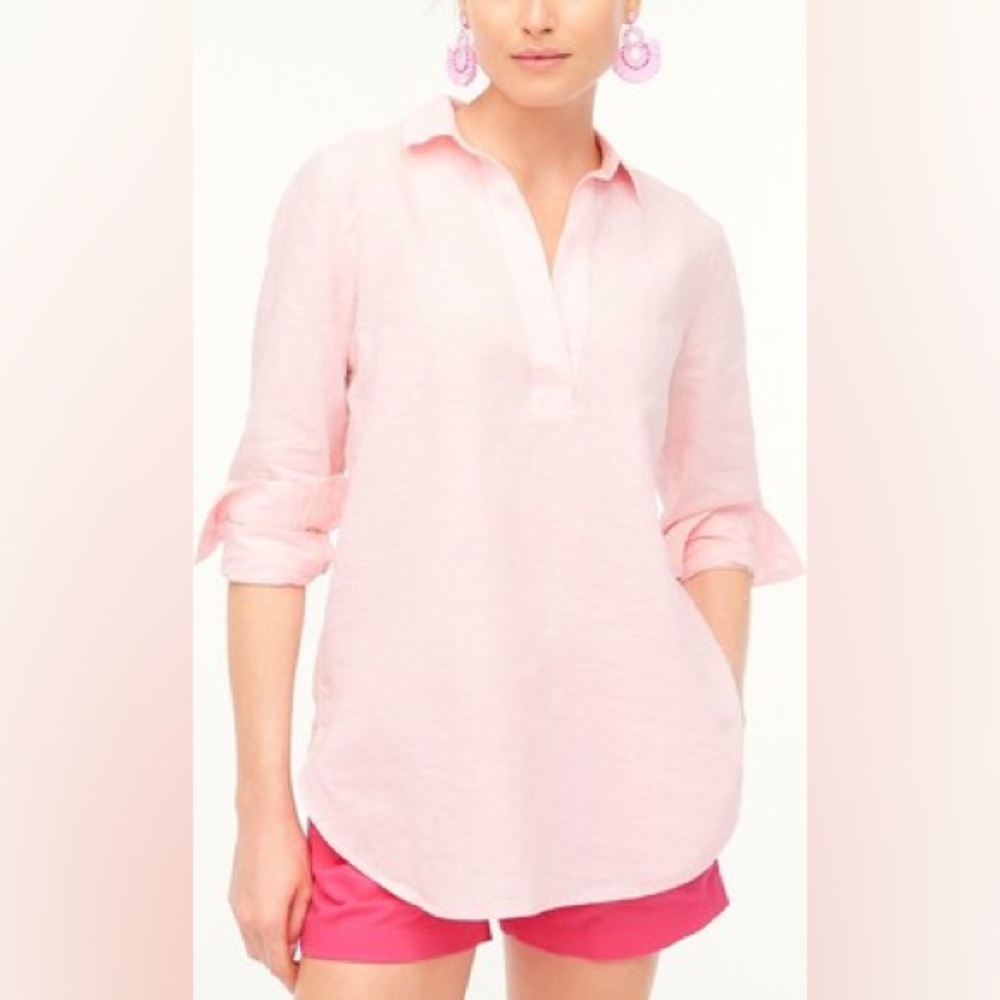 J. Crew linen-cotton popover tunic